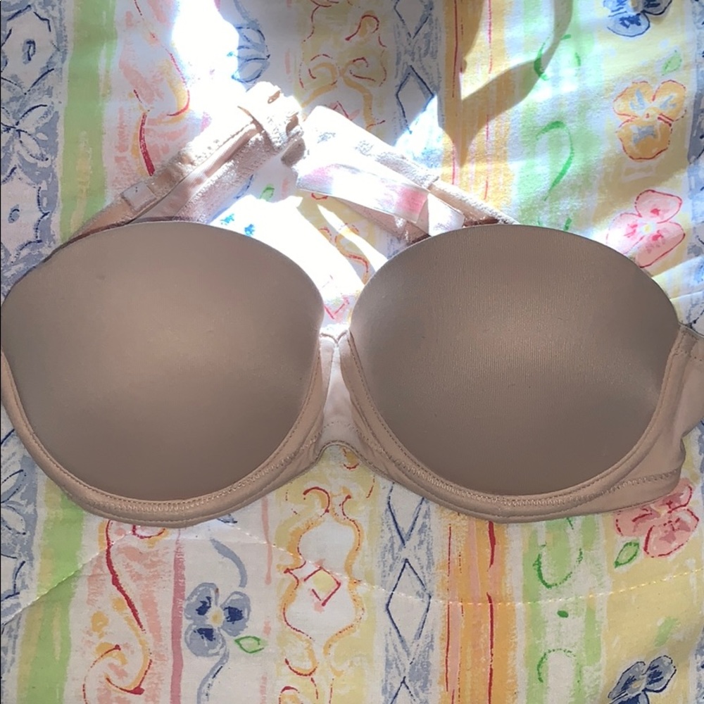 pink Victoria’s Secret push up strapless bra 32b